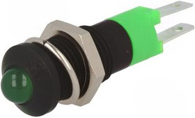 SMRD 08212, Индикат.лампа: LED, выпуклый, зеленый, 12-14ВDC, d8,2мм, IP40