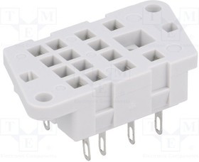 G4/2, Панелька, PIN: 8, 12А, 250ВAC, Монтаж: на панель, Выводы: под пайку