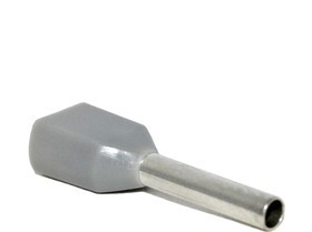 KTE 2x0.75-10 Наконечник штыревой втулочный изолированный 2x0,75мм2/L=10мм/Серый (упак=500 шт.)