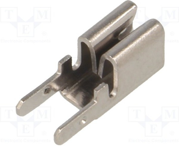 3557, Наконечник: плоский, 6,4мм, 0,5-0,8мм, "мама", двойной, THT, латунь