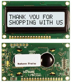 NHD-0216HZ-FSW-FBW-33V3C, LCD Character Display Modules &amp; Accessories FSTN-Wht Transfl 65.5 x 36.7