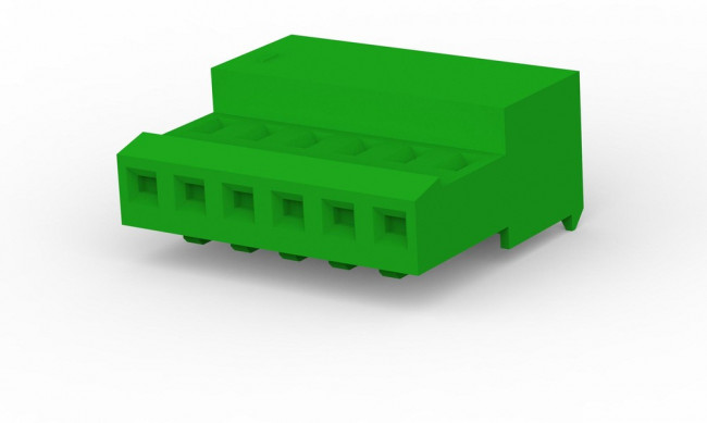 3-640443-6, Headers &amp; Wire Housings 6P 28AWG TIN CLSD W/O TAB W/GRN STRIPE