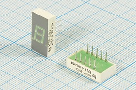 Светодиодный дисплей зеленый, 7 сегментов, 1 разряд, высота 7,6 мм, 2700 мкд, HDSP-3603; №5217 G СД