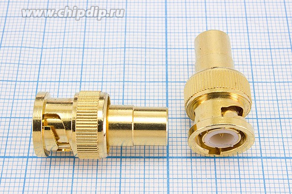 Высокочастотный переходник штекер BNC на гнездо RCA; №9 g штек BNC-гн RCA\Au\