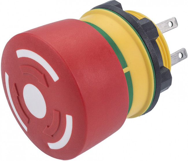 84-5340.0020, Emergency Stop Switches / E-Stop Switches Switch emergency-stop, 2NC, non illuminated, ST terminals, green indication ring