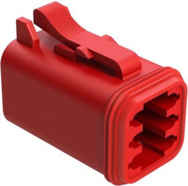 AT06-6S-RED, AUTOMOTIVE HOUSING, PLUG, 6POS, 13A, RED