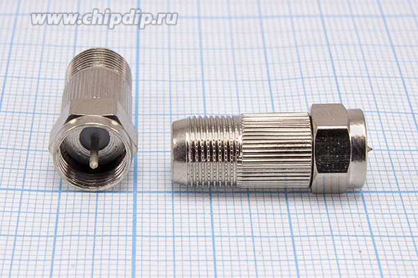 Штекер F-Гнездо F, прямой переходник; Q-15878 штек F-гн F\\