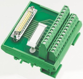 2281199, FLKM-D15 SUB/B Series 15-Contact Female Interface Module, D-sub Connector, DIN Rail Mount, 2.5A