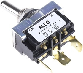 AWTD1504, Toggle Switch, Panel Mount, On-On, SPDT, Tab Terminal