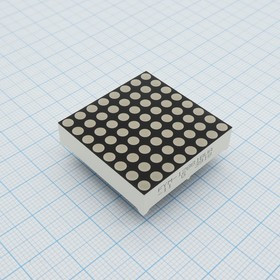 FYM-12881BUA-11, Дисплей: LED, матрица, 8x8, янтарный, 40-150мкд, анод, 32x32x8мм