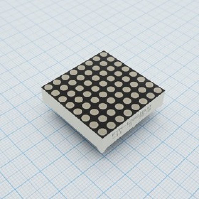 FYM-12881BUA-11, Дисплей: LED, матрица, 8x8, янтарный, 40-150мкд, анод, 32x32x8мм