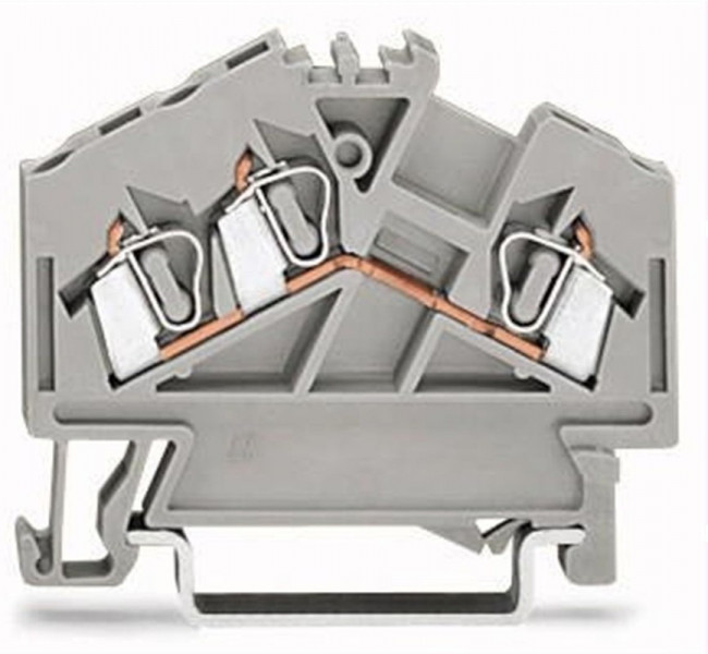 280-641, Клеммная колодка на DIN рейку, 3 вывод(-ов), 28 AWG, 12 AWG, 2.5 мм², Зажим, 24 А