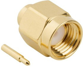 132102, Вилка; SMA; "папа"; прямой; 50Ом; RG402; пайка; на провод; тефлон