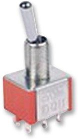 1MD4T1B5M1QE, Рычажный переключатель, (Вкл.)-Выкл.-(Вкл.), DPDT, Без Подсветки, Серия 1MD4, Панель, 5 А