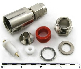 SMA-S58P, Разъём высокочастотный , вилка на кабель под пайку