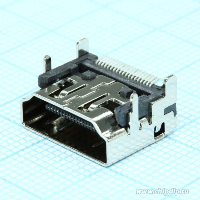 DS1114-BN0XR, HDMI 19PIN FEMALE SMT TYPE на плату / HDMI-19R (DS1114-BN0XR)