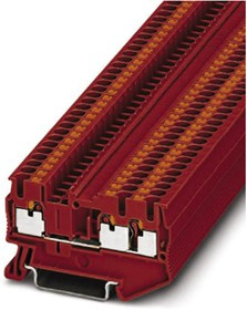 3211223, PT 2.5-TWIN RD Series Red Feed Through Terminal Block, 0.14 4mm², Double-Level, Push In