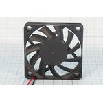 Вентилятор 12 Вольт, 60x60x10мм, долговечный подшипник скольжения, 4750 об/мин, ВН217 вент 60x60x10\ Вентилятор 12 Вольт, 60x60x10мм, долговечный подшипник скольжения, 4750 об/мин, ВН217 вент 60x60x10\