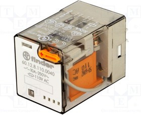 60.12.8.110.000, Реле: электромагнитное, DPDT, Uобмотки: 110ВAC, 10A/250ВAC, 1600Ом