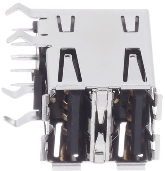 XM7A-0442-A, Conn USB 2.0 Type A RCP 4/4 POS Solder RA Thru-Hole 8 Terminal 2 Port