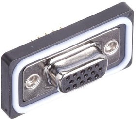 638-W15-221-012, D-Sub High Density Connectors WTRPF STRG dip 15PIN FML CONN MNT HLE