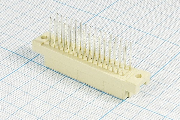 Розетка DIN41612 на 48 гнёзд с неполным заполнением A+C=2x16=32HP, шаг 2.54мм; №10086 гн ПрС DIN41612\P2,54\ 48HP[A+C]\плат\ \D32-32F1WS