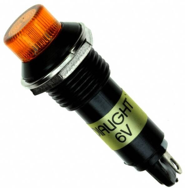 612-3332-120F, LED Panel Mount Indicators Yellow 90mcd 6VDC 15mA