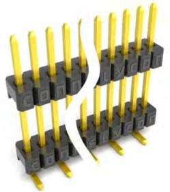 DS1031-05-1X10P8BS311-3A, Штыревой соединитель на плату SMT 1x10 pin шаг 1.27мм однорядный