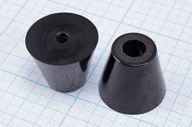 RL-SR-31x18x26, Ножка приборная коническая, армированная шайбой, ø31мм, высота 26мм; Q-15729 ножка прибор 31x26\h- 9,5/отв 5,0\резин\конус\