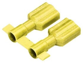 DPF10-250FIB-2K, Quick Disconnect Terminal 10-12AWG Brass Yellow F 24.4mm Tin T/R