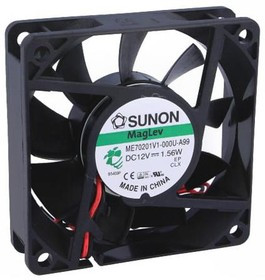 ME70201V1-A99, Вентилятор осевой, 12В DC, 70x70x20мм, подшипник Vapo, 49куб.м/ч, 33дБА