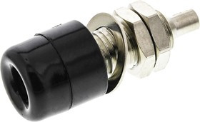 IBU401/SW, Black Female Banana Socket, 4 mm Connector, Solder Termination, 20A, Nickel Plating IBU401/SW, Black Female Banana Socket, 4 mm Connector, Solder Termination, 20A, Nickel Plating