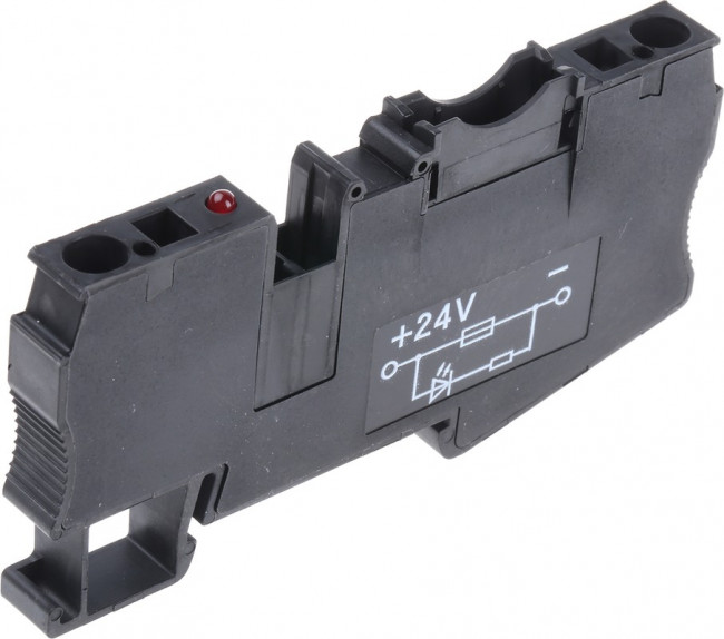 3036505, ST 4-FSI/C-LED 24 Series Black Fused DIN Rail Terminal, Single-Level, Spring Clamp Termination 3036505, ST 4-FSI/C-LED 24 Series Black Fused DIN Rail Terminal, Single-Level, Spring Clamp Termination