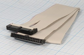 Кабель плоский (шлейф) 43жилы и длиной 55см,шаг 1.27мм, с разъёмами IDC34F, серый, каб шлейф\43x0,09