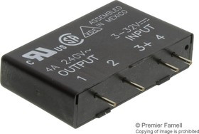 MP240D4, Твердотельное реле, серия MP, SIP, SPST-NO, 4 А, 280 В СКЗ, На Печатную Плату, Сквозное Отверстие