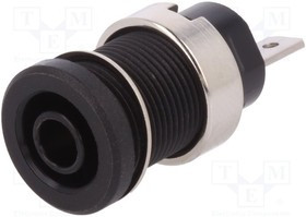 SEB7080NI-SW, Гнездо, "банан" 4мм, 24А, черный, никелированные, 34мм