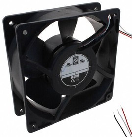 OD1238-24HB01A, DC Fans DC Fan, 120x120x38mm, 24VDC, 105CFM, 43dBA, Ball, Wire, Open Collector Tach