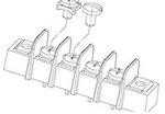 0387206203, Conn Barrier Strip 3 POS 9.53mm Solder ST Thru-Hole 15A/Contact
