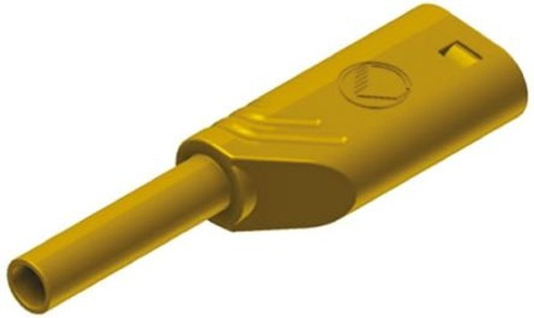 975090703, Yellow Male Banana Plug, 2mm Connector, Solder Termination, 10A, Gold Plating