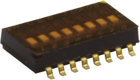 TDA06H0SB1, Switch DIP OFF ON SPST 6 Recessed Slide 0.025A 24VDC Gull Wing 1000Cycles 1.27mm SMD Tube