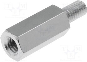 TFM-M4X15/DR216, Дистанцирующая стойка с резьбой, 15мм, Внутр.резьба: M4, латунь