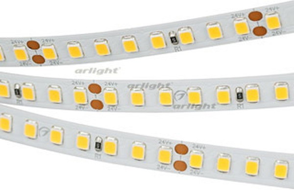 Arlight Светодиодная лента RT-A160-8mm 24V Day4000 (12 W/m, IP20, 2835, 5m) (высок.эфф.150 лм/Вт)