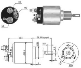 46164, Втягивающее реле стартера 46164, Втягивающее реле стартера