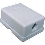 TWT-SS1-12-WH, Розетка настенная телефонная, 1 порт RJ12, белая, винтовая, SS1-12-WH