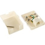 TWT-SS1-12-WH, Розетка настенная телефонная, 1 порт RJ12, белая, винтовая, SS1-12-WH