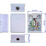 TWT-SS1-12-WH, Розетка настенная телефонная, 1 порт RJ12, белая, винтовая, SS1-12-WH