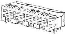 43223-8122, Modular Connectors / Ethernet Connectors RA 8/8/2 RJ-45 flangeless ganged