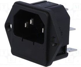 IEC-F-2, Разъем IEC 60320 питания AC C14 (E),1 предохранитель гнездо