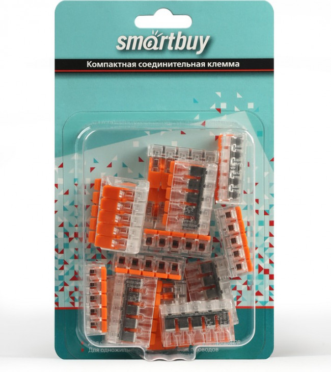 Компактная соединительная клемма 5-ти проводная с рычажками, 15 шт. (SBE-ccwcc-5-rp)