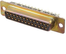 M24308/23-9F, M24308 25 Way Panel Mount D-sub Connector Socket, 2.77mm Pitch, with 4-40 Screw Locks